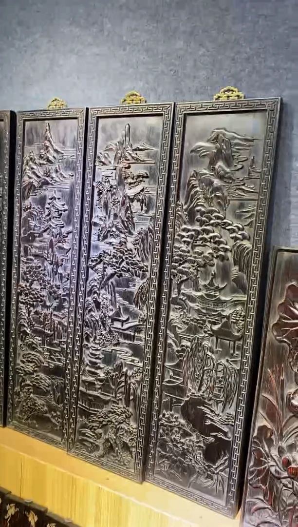 香榧木紫檀拆件雕刻板以直播间实物为准微瑕老物件