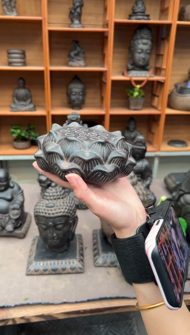 陶土【火山泥】莲蓬实心底座