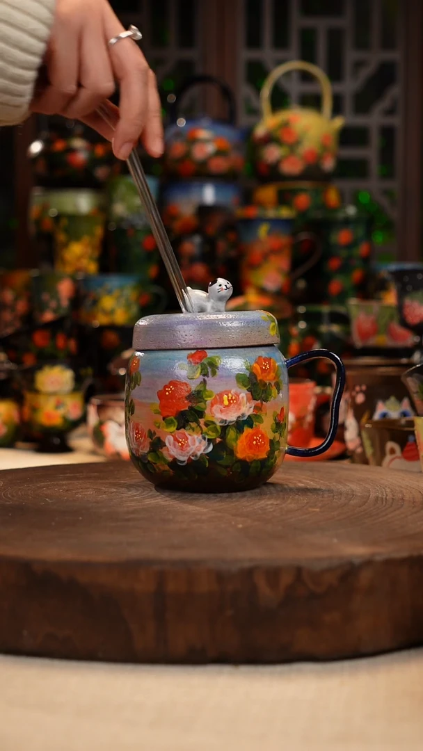 油画 手绘釉下彩