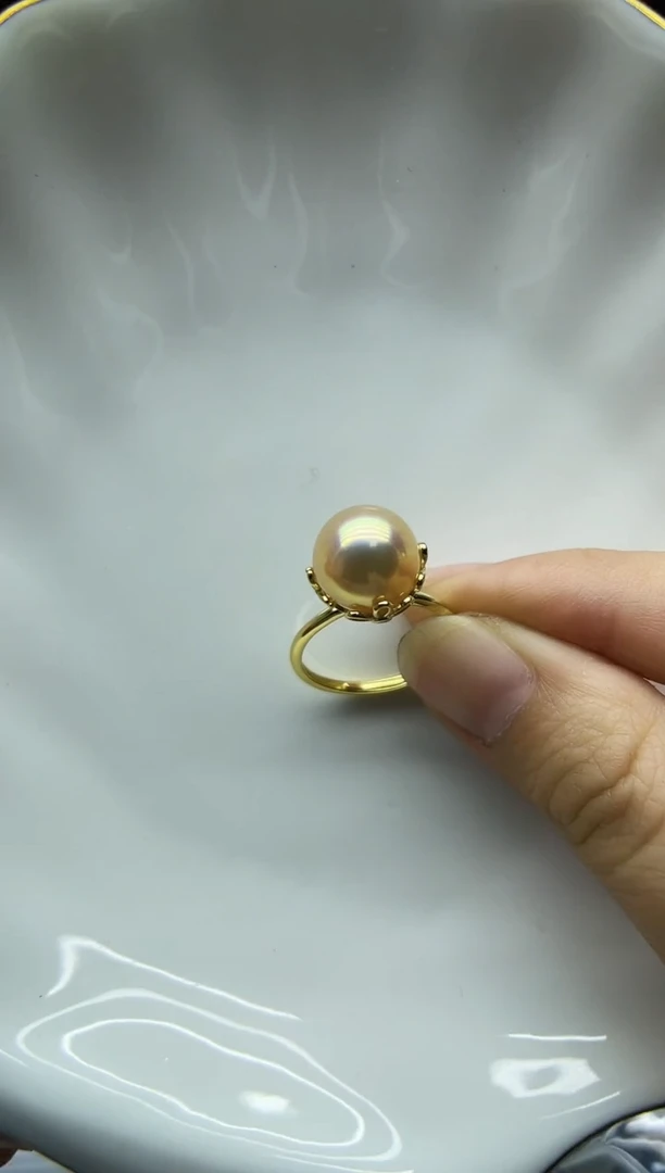 戒指银S925镶嵌淡水珍珠戒指