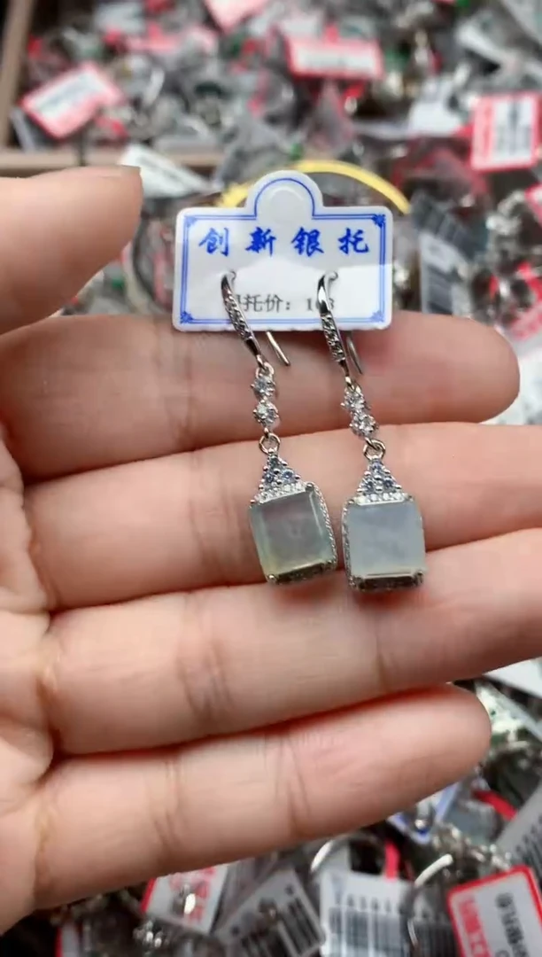 银S925镶嵌戒指翡翠天然A货缅甸翡翠