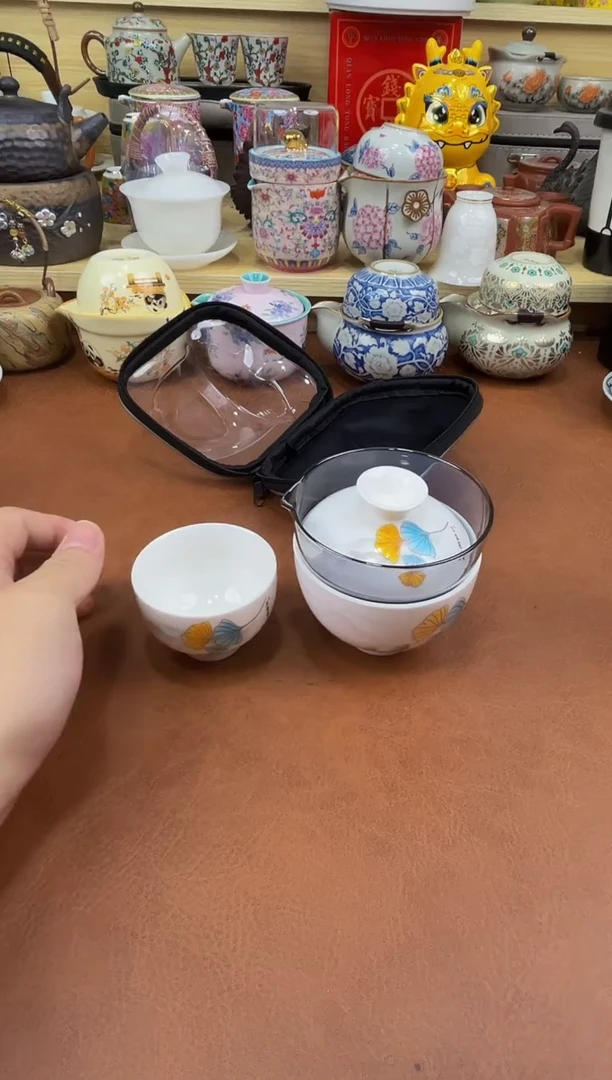 陶瓷茶具摆件旅行套组