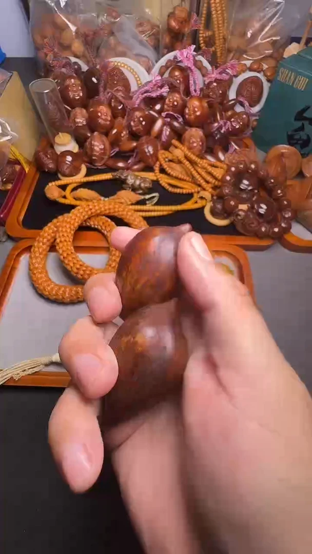 手串橄榄核白**豆2个素核