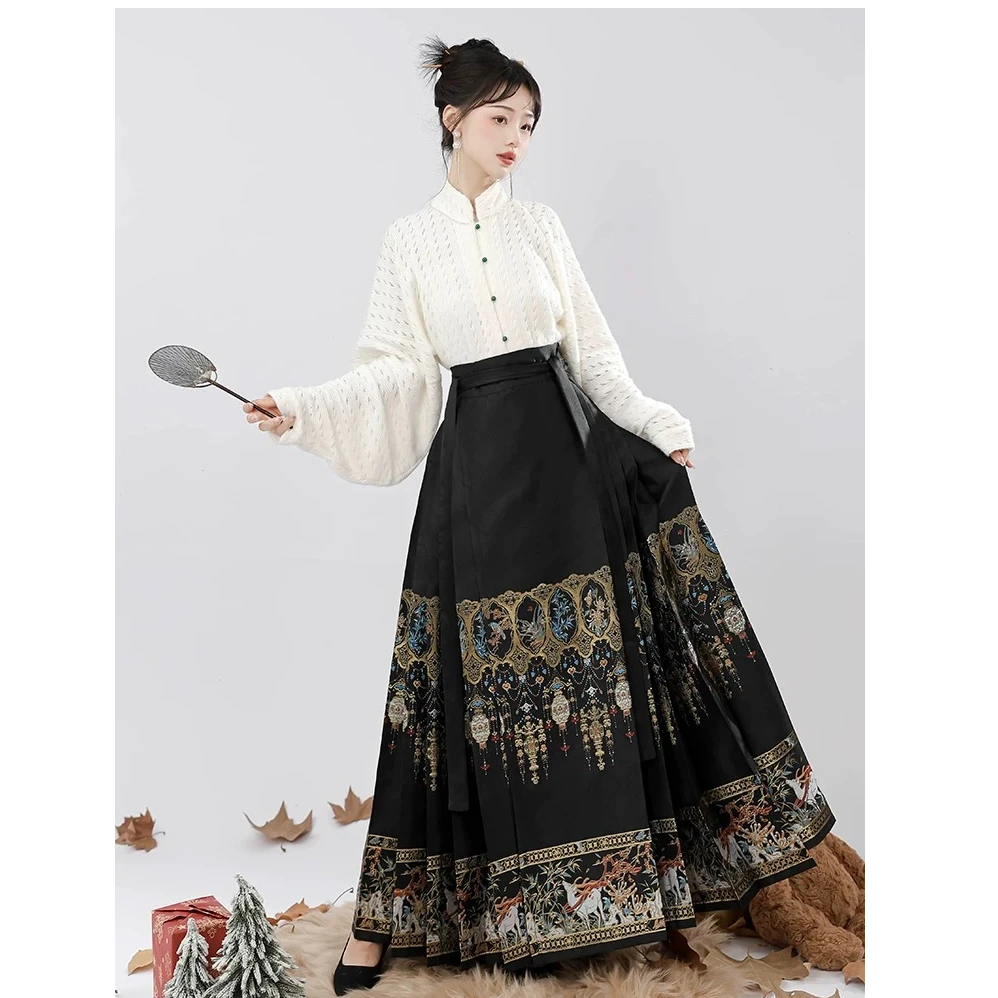 《四君子》爆款新款马面裙仿妆花重工织金中国风日常冬季2025