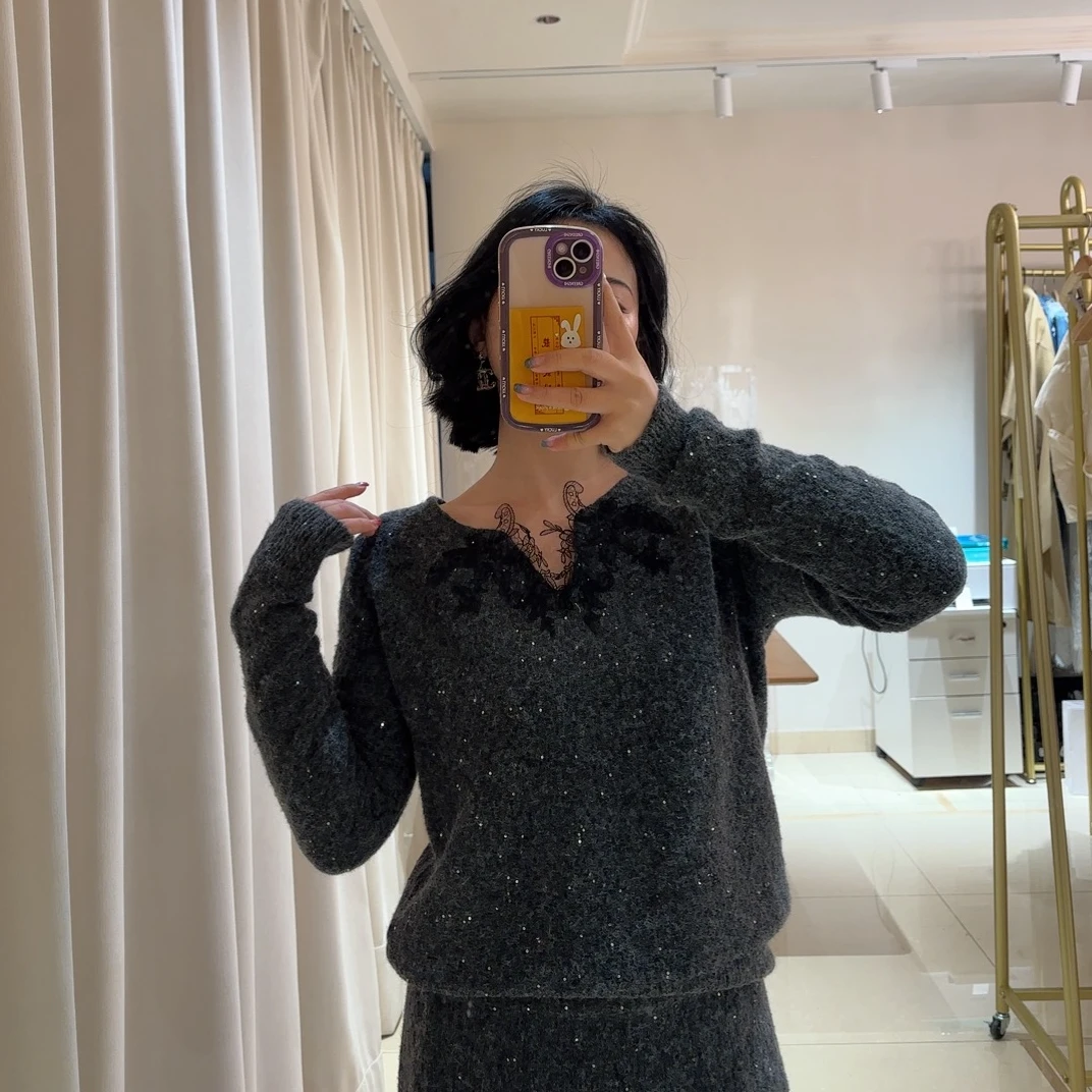 玉兰悠悠高级时装“星河之旅”针织套头衫保暖舒适气质显瘦百搭