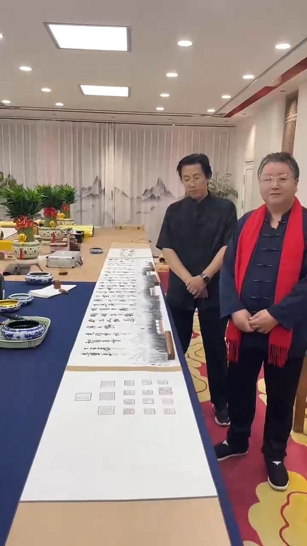 书法黄志军·肖彦江 5米书画沁园春雪长卷