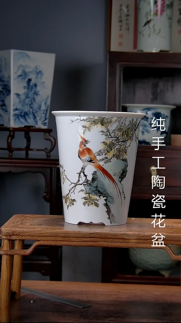 景德镇手工陶瓷花盆