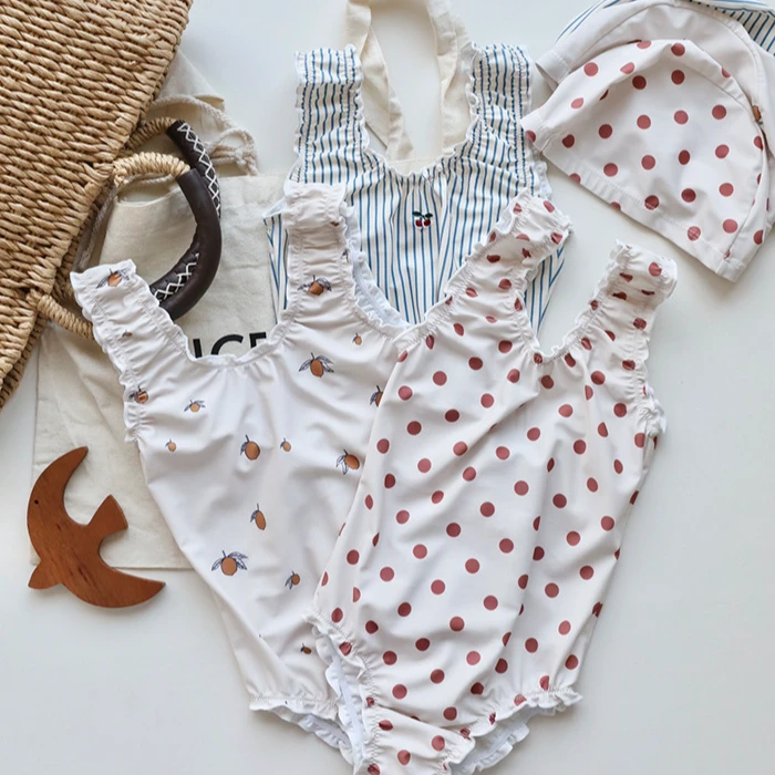 女宝宝游泳衣2025新款女孩防晒速干连体泳装儿童ins风比基尼泳衣