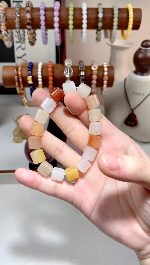 【闪购商品】烟晶手链银S925镶嵌金丝玉