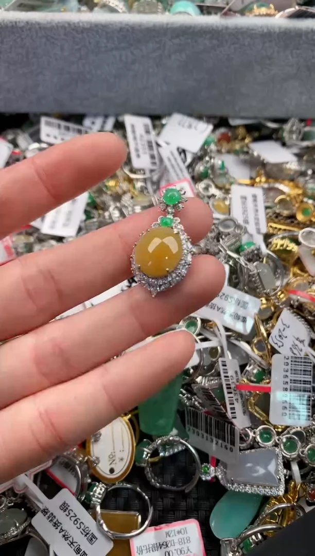 银S925镶嵌戒指翡翠5                  3