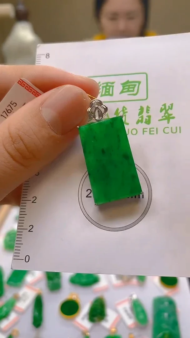 【闪购商品】翡翠颈饰18K金镶嵌天然翡翠A货，支持复检