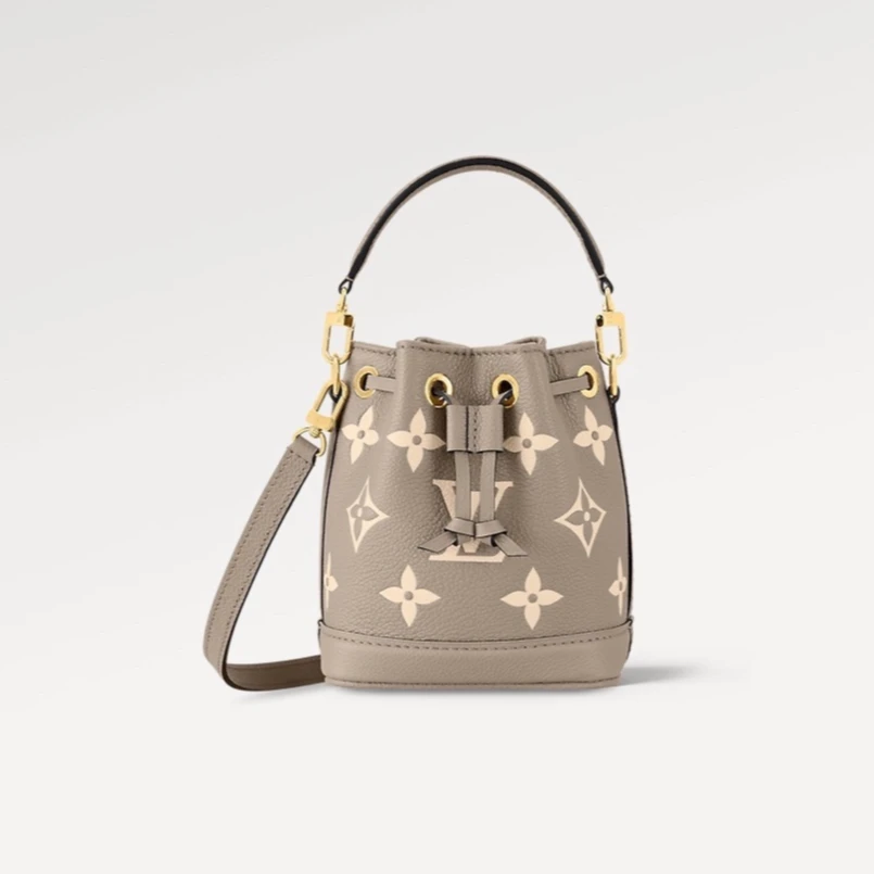 未使用 LouisVuitton/路易威登 nano noe全皮大象灰水桶包