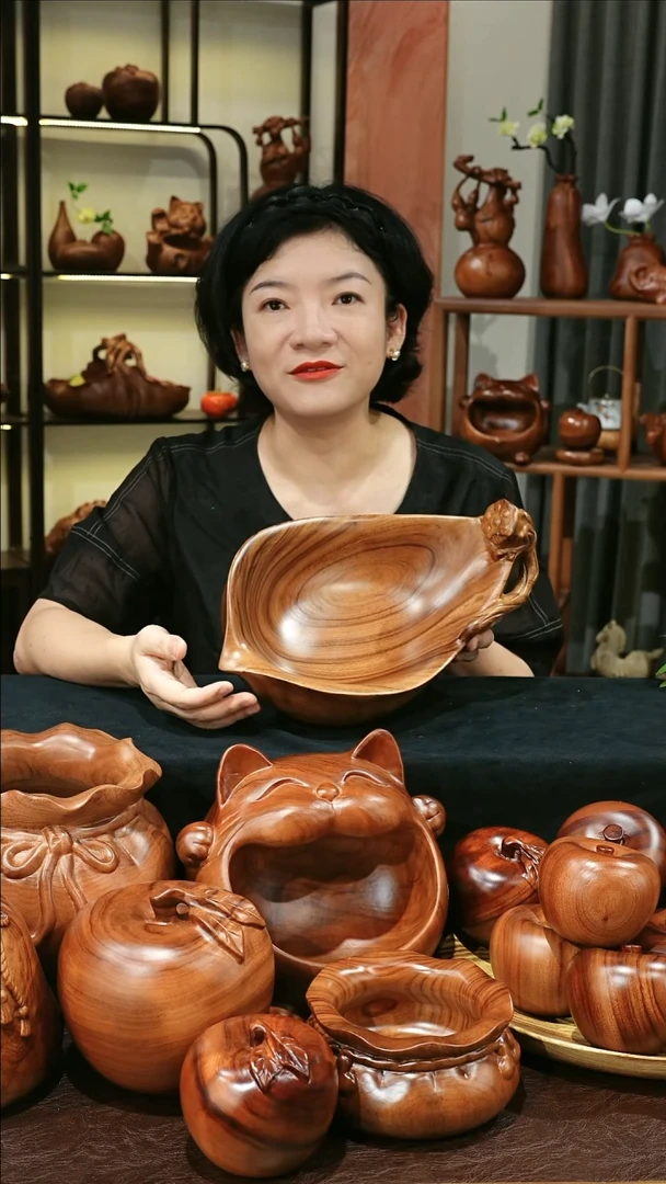 木香樟木手工果盘785