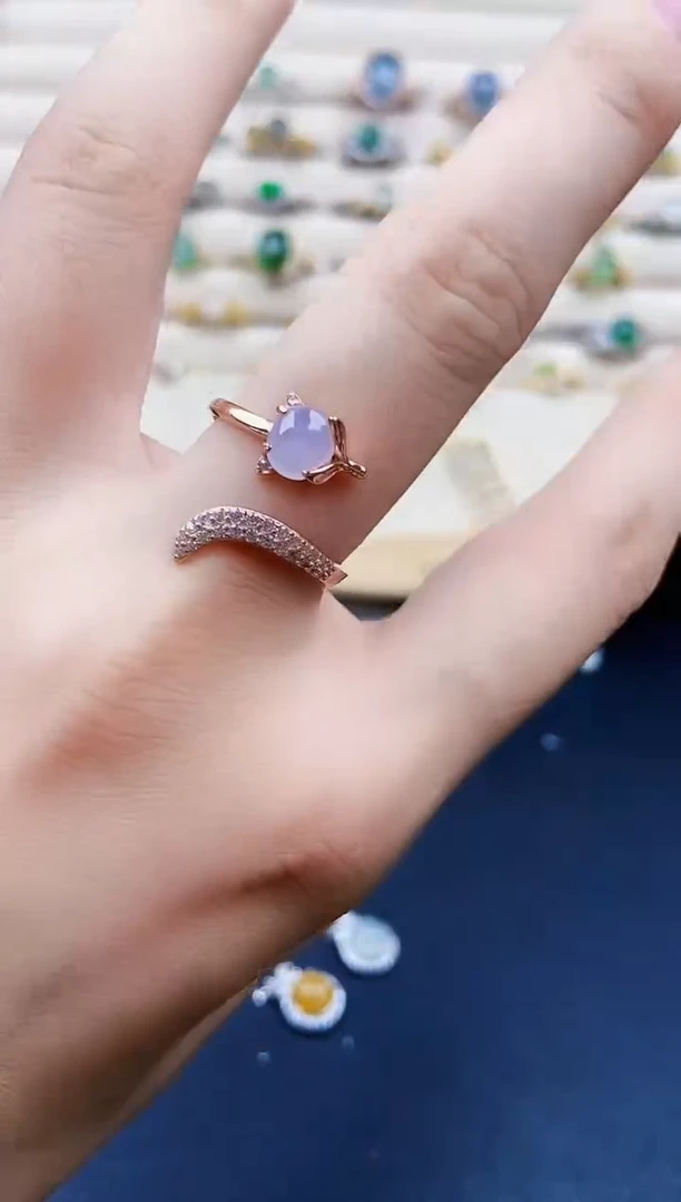 翡翠戒指银S925镶嵌14