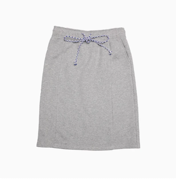 coemes时尚气质灰色系带半裙