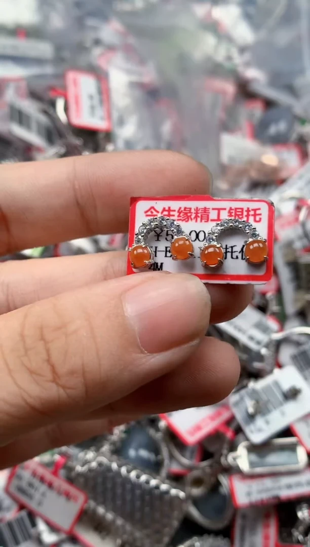 银S925镶嵌戒指翡翠天然A货缅甸翡翠