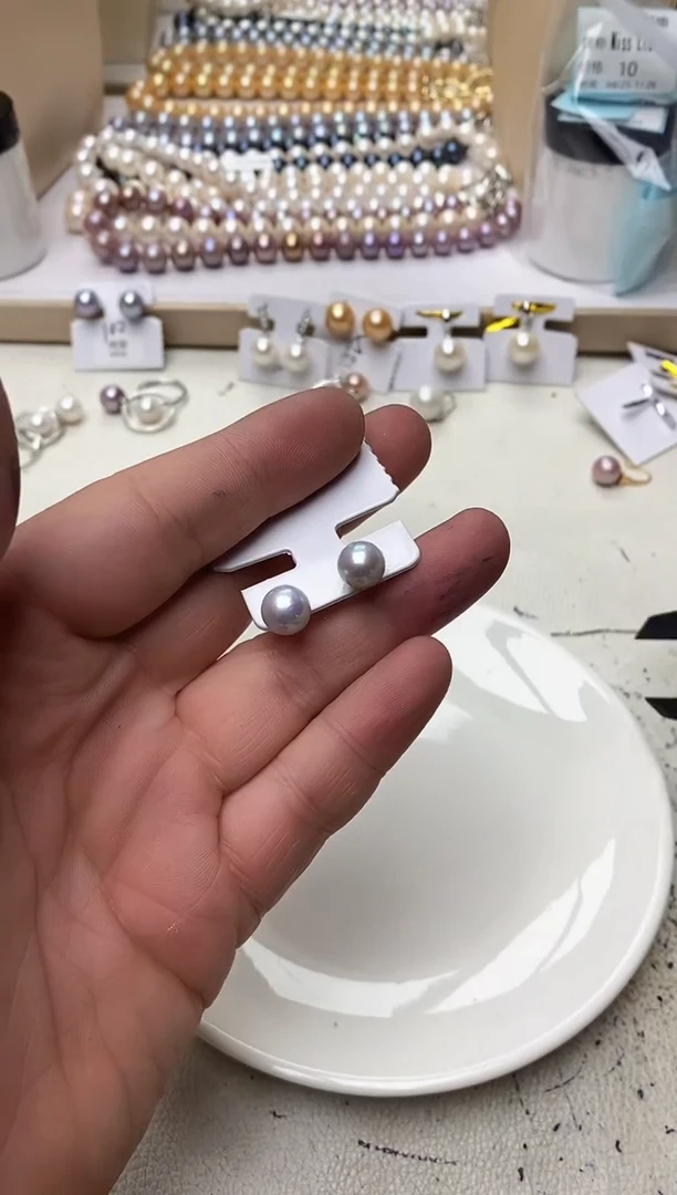 淡水珍珠银S925镶嵌颈饰1