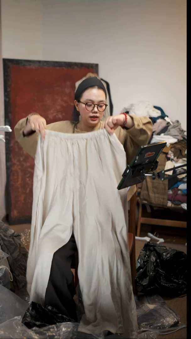 常规天丝混纺棉麻长裤阔腿裤
