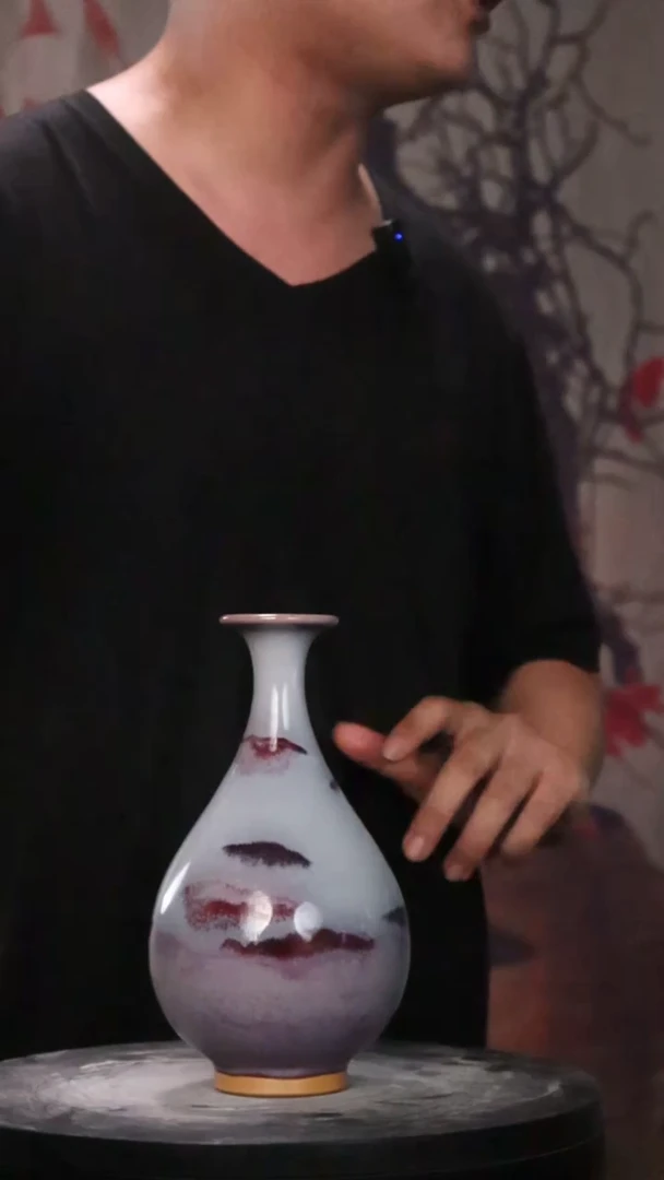 瓷片少年渡钧 钧瓷收藏品  蓝