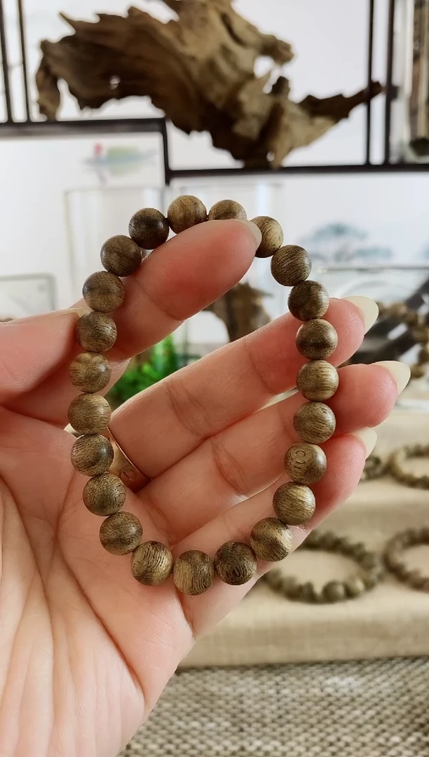 手串沉香正区菩萨棋水墨老料9MM单圈