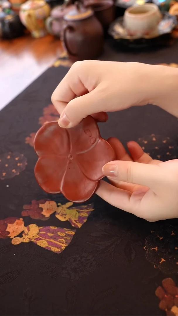 茶壶紫砂红泥梅花杯垫