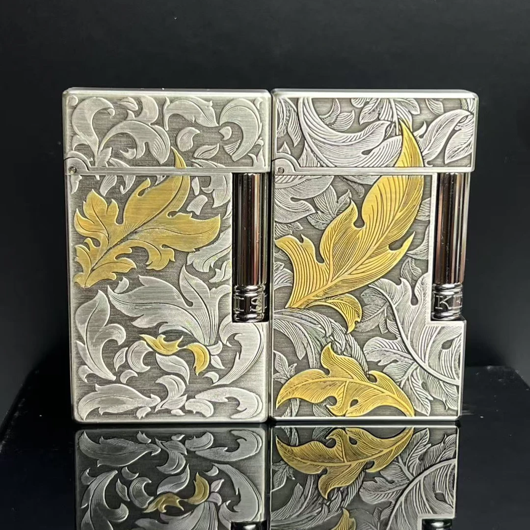 KELEISI【金枝玉叶】轻奢高端朗声黄铜一体朗声做旧工艺充气打火机