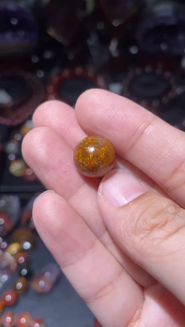 水晶珠宝半成品未镶嵌钛晶花13mm 多样性发其一