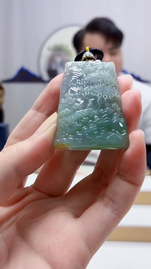 未镶嵌定制翡翠5060zm-毛货挂件99山水