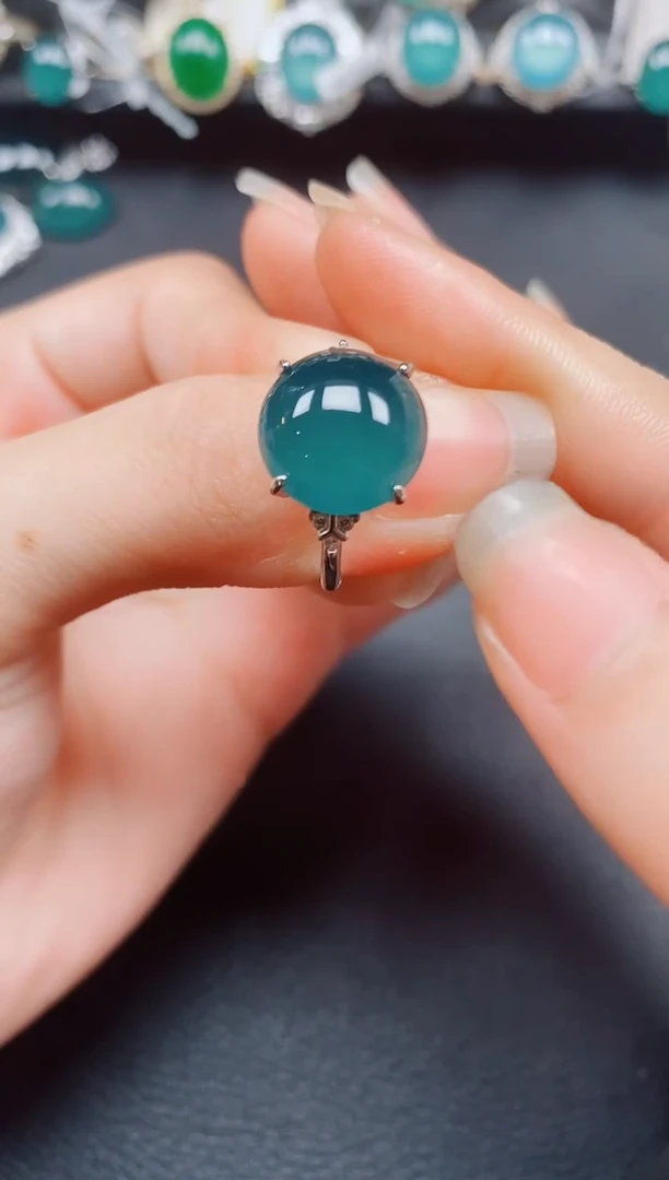银S925镶嵌戒指翡翠翡翠