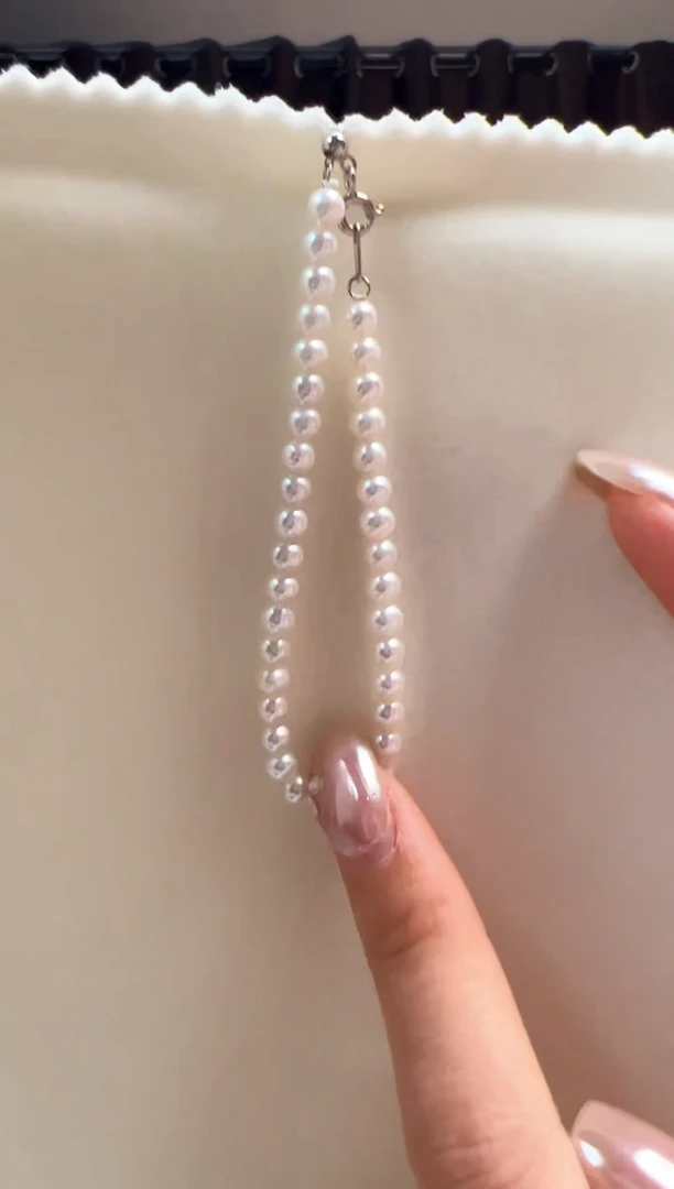 银S925镶嵌淡水珍珠DA 珍珠手链 4-5 xb011