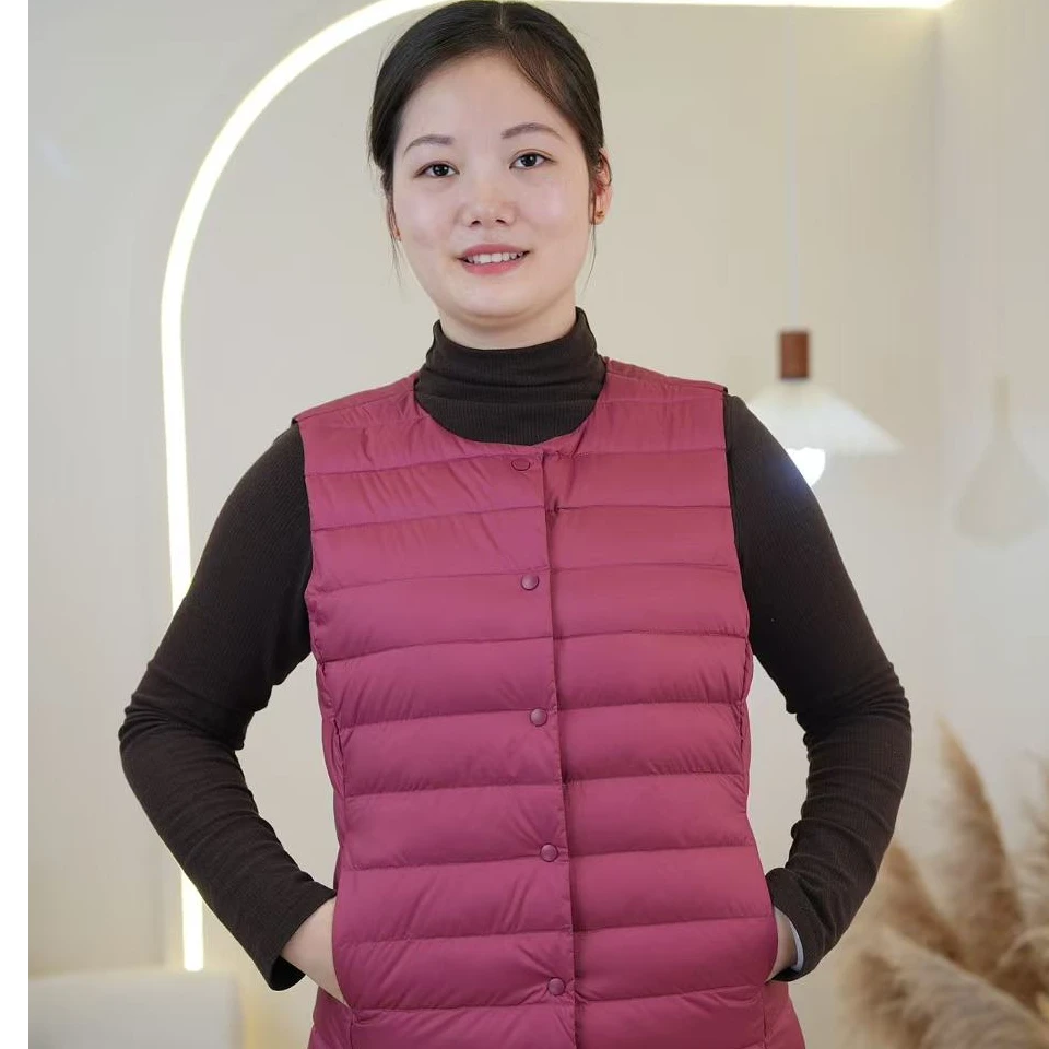 卡赛尼中老年女装轻薄羽绒马甲保暖修身