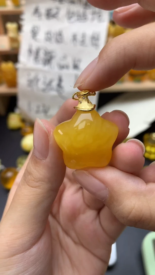 琥珀银S925镶嵌珠宝奇石150琥珀蜜蜡微瑕坑