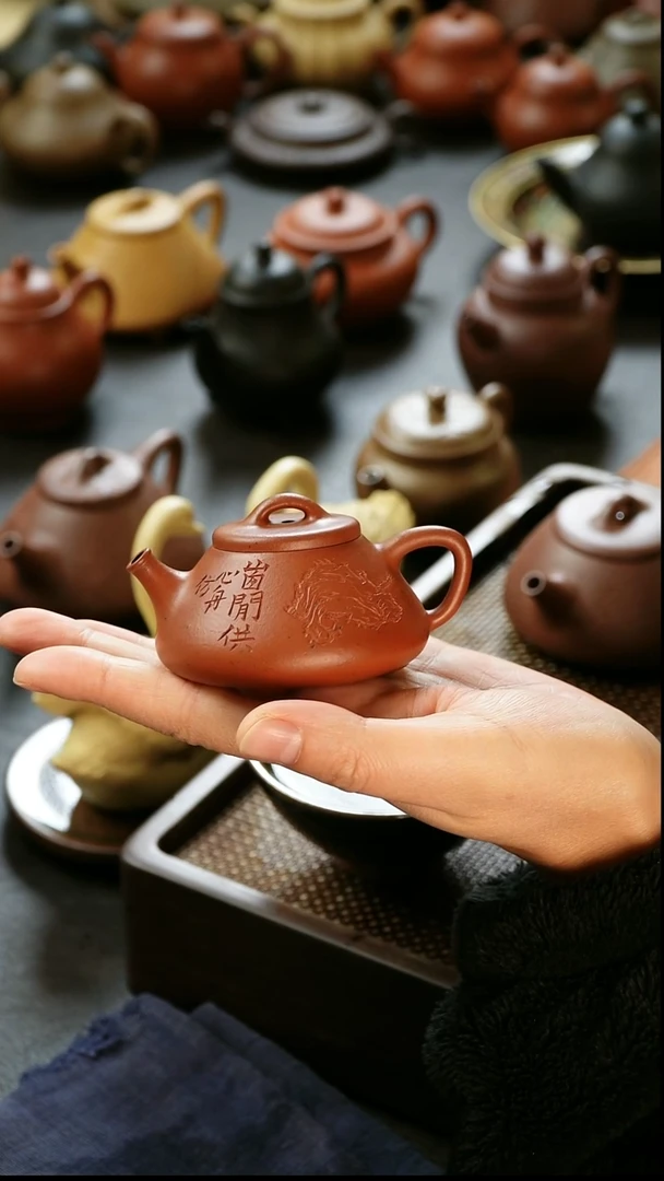 茶壶紫砂朱泥心舟石瓢