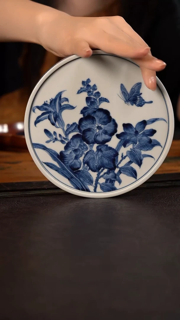 研山琢器花开富贵圆干泡