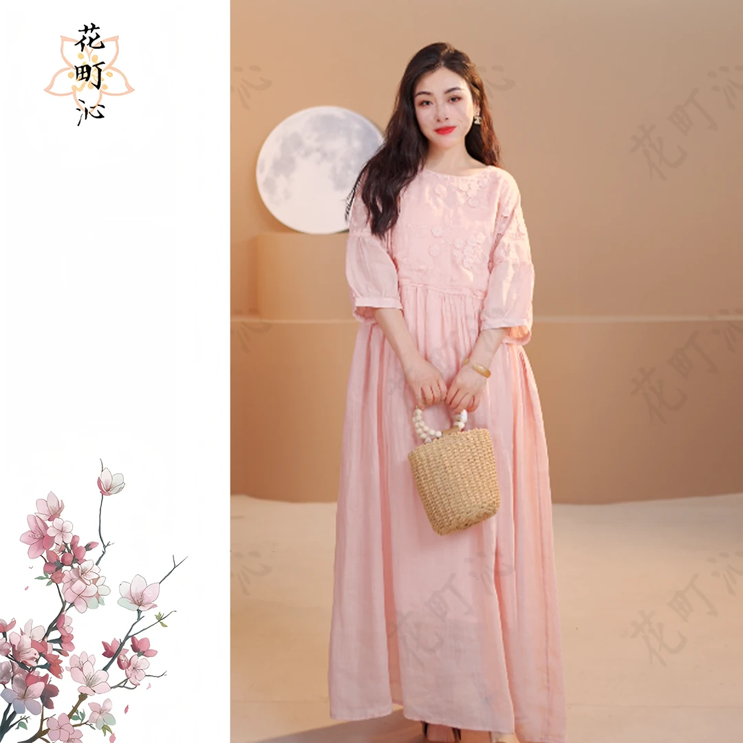 5281 女装连衣裙气质轻奢夏季简约中式日常仙气优雅百搭中长裙子