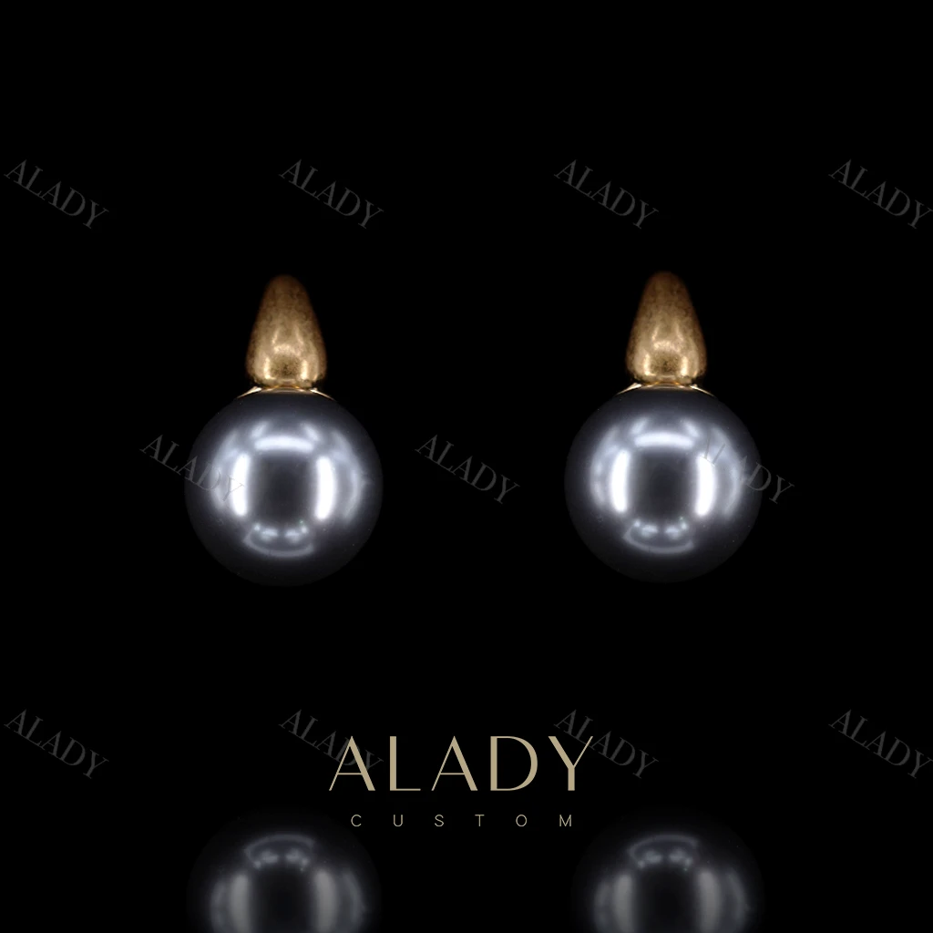 合金仿珍珠耳饰 【小灰豆】灰色小灯泡魅力简约款耳钉