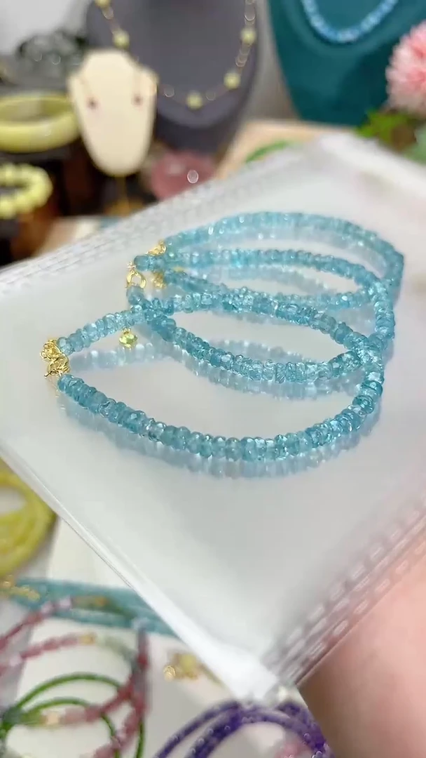 【闪购商品】磷灰石手链银S925镶嵌新款刻面99