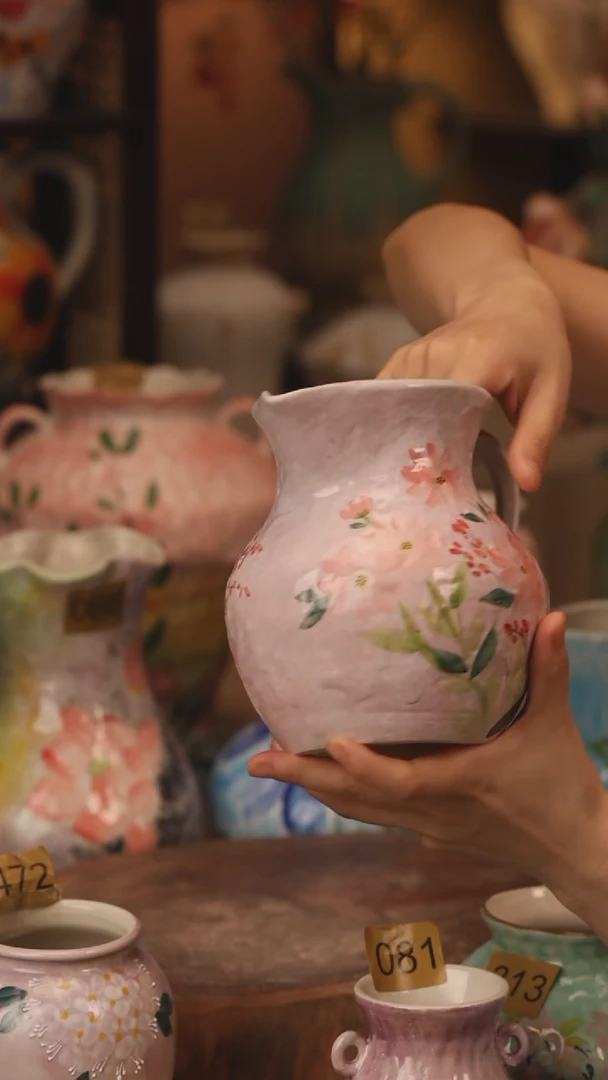 陶瓷114景德镇设计师手作花器摆件侘寂风