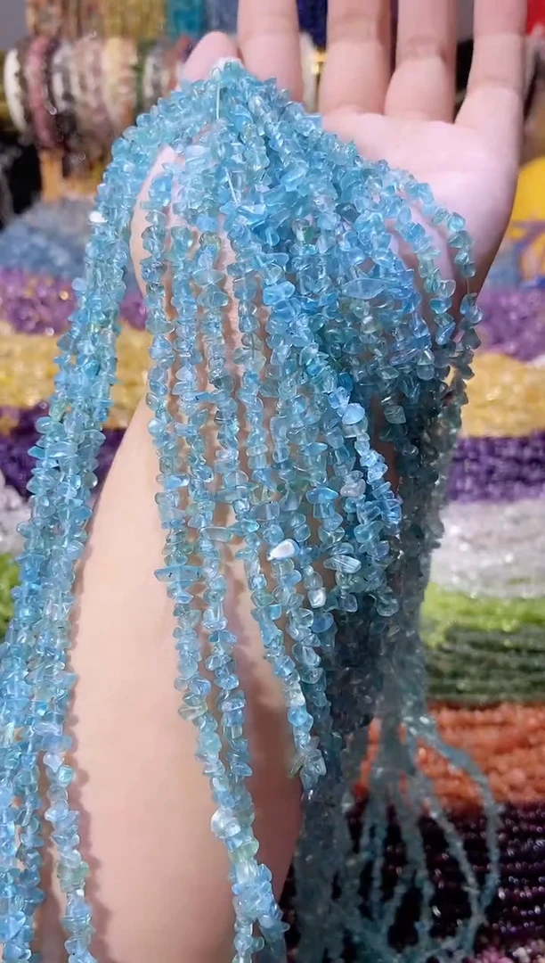 未镶嵌珠宝半成品水晶小蓝磷灰
