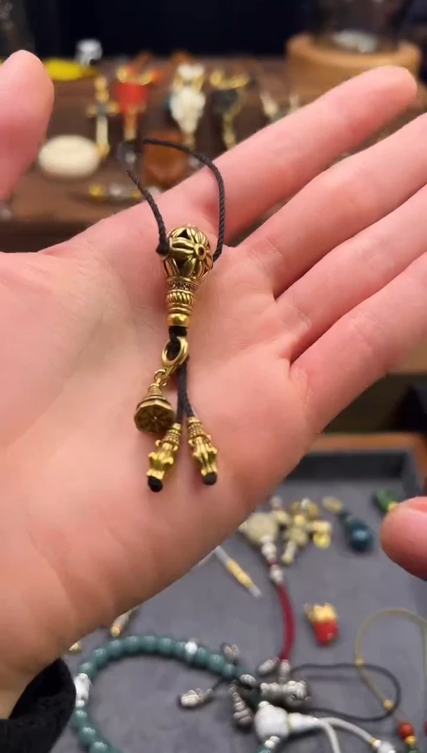 吊坠金刚菩提藏印金色三通套装