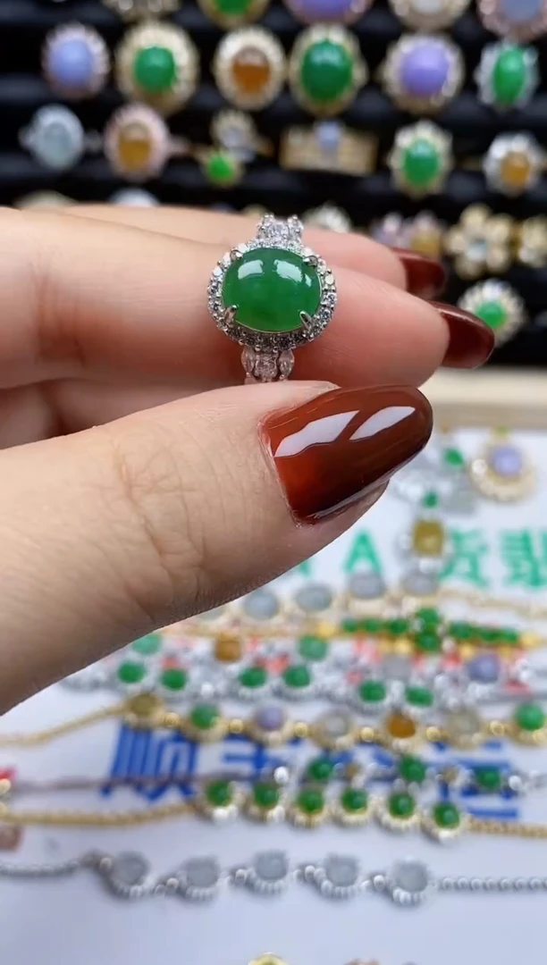 银S925镶嵌戒指翡翠1605