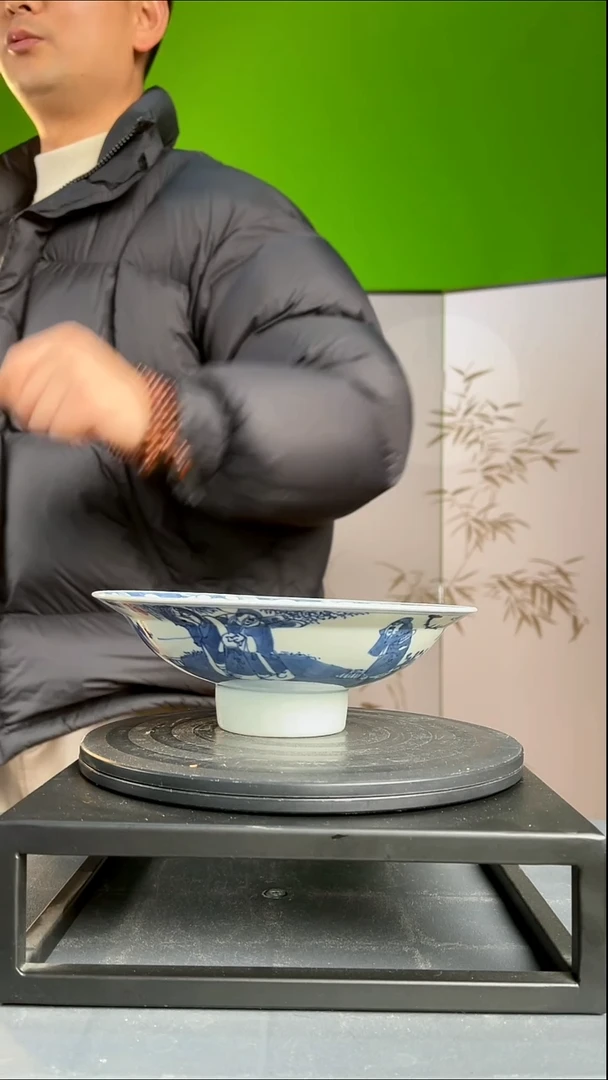 茶器¥*夕青花人物故事盘