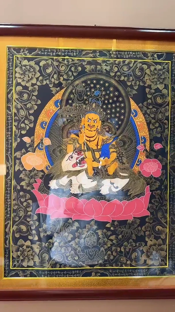 吊坠黄财神大画-热贡纯手绘唐卡