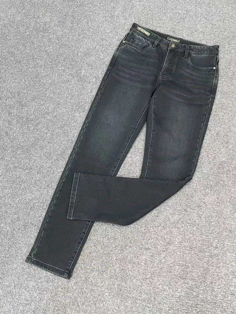 ku704男士冬季新款修身保暖百搭休闲蓝色水洗牛仔裤