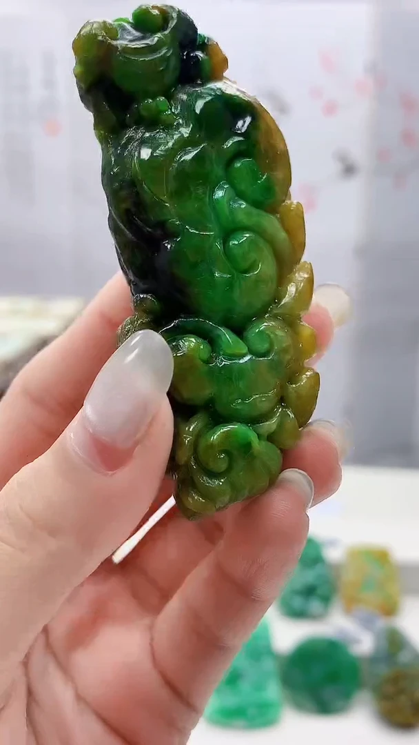 定制翡翠未镶嵌5145lr- 毛货挂件20