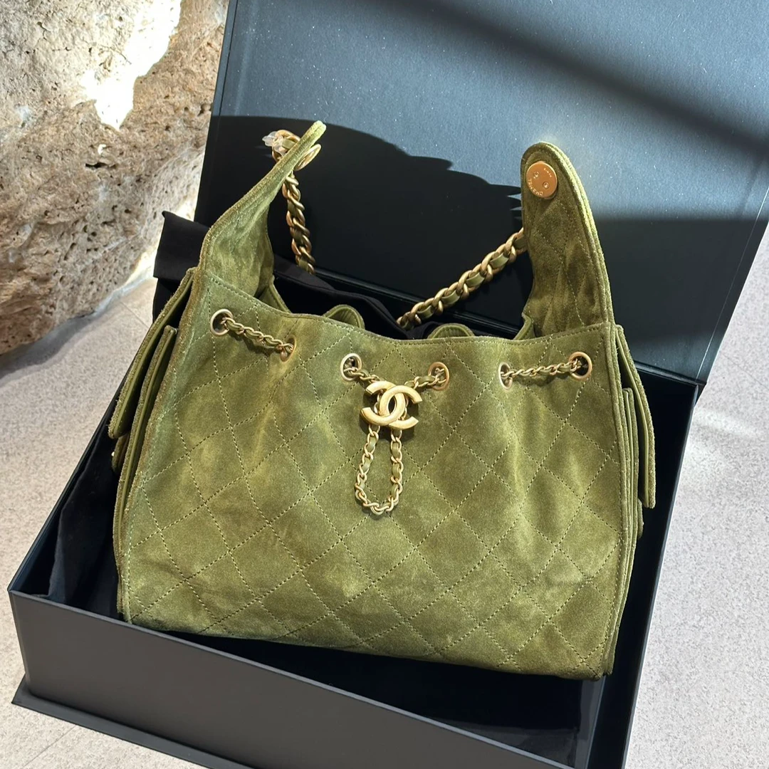 99新 Chanel/香奈儿 25K 25bag 小号 绿色 麂 单肩包/121813