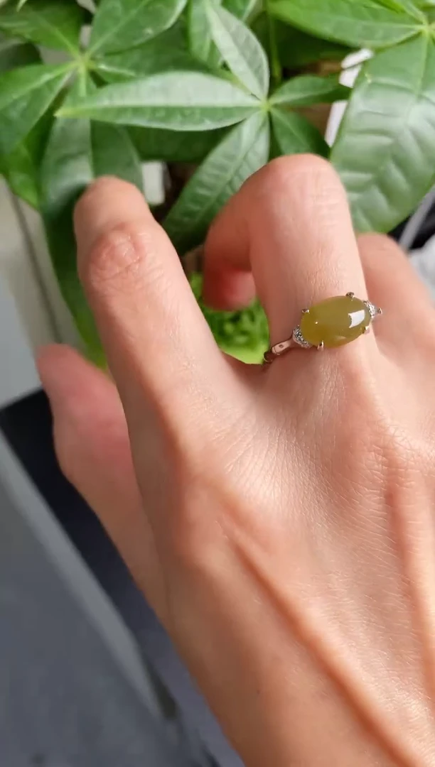 【闪购商品】翡翠戒指银S925镶嵌缅甸天然A货翡翠333   9-7