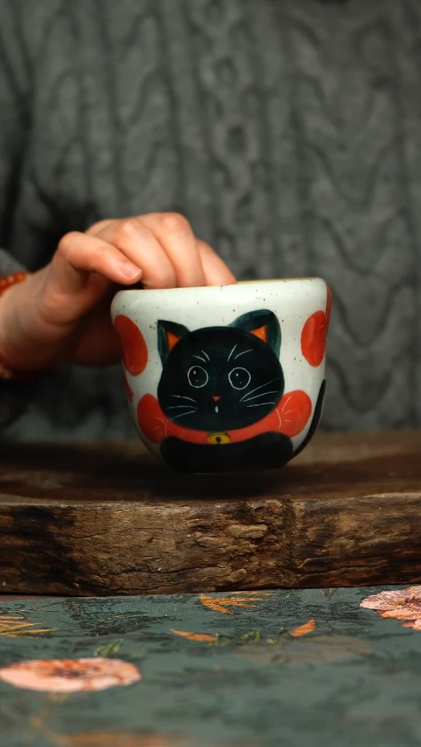 【闪购商品】杯釉下彩手工手绘同款陶器