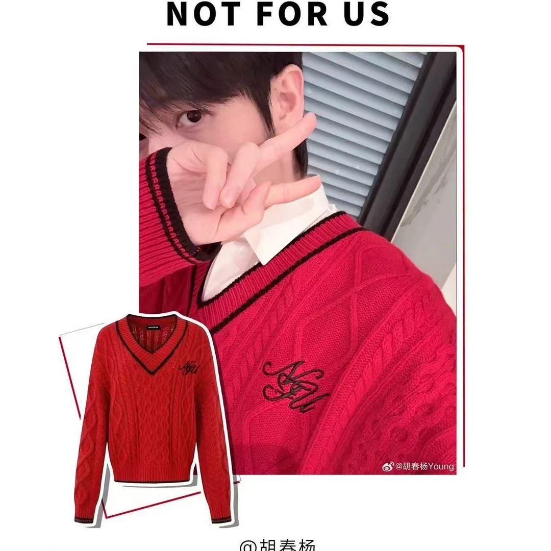 NOT FOR US 25SS【胡春杨同款】 全羊毛刺绣毛衣