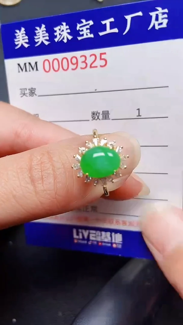 翡翠银S925镶嵌颈饰9325